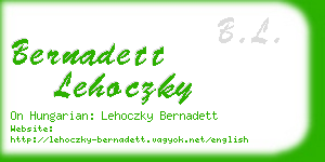 bernadett lehoczky business card